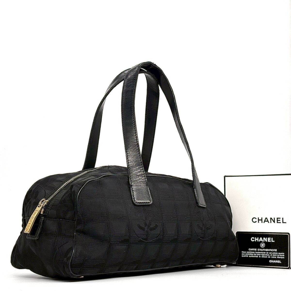 CHANEL シャネル ニュートラベルライン ミニボストン ハンドバッグ ナイロン ジャガード 正規シリアル・ギャランティカード付 ブラック拍卖