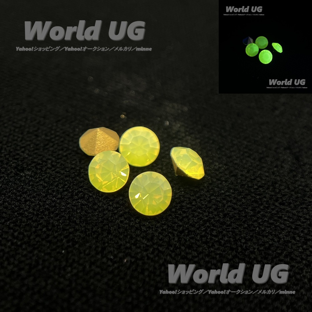 ウランガラス ルース ラウンドカット イエローオパール 5.3mm フォイルバック 1粒拍卖