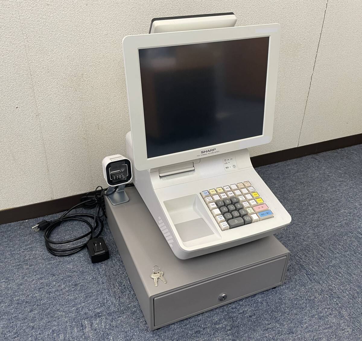 ☆SHARP(シャープ) POSターミナルレジセット☆レジ:RZ-A395S ドロワー スキャナー:1500i☆入電確認済☆T0000935-1拍卖
