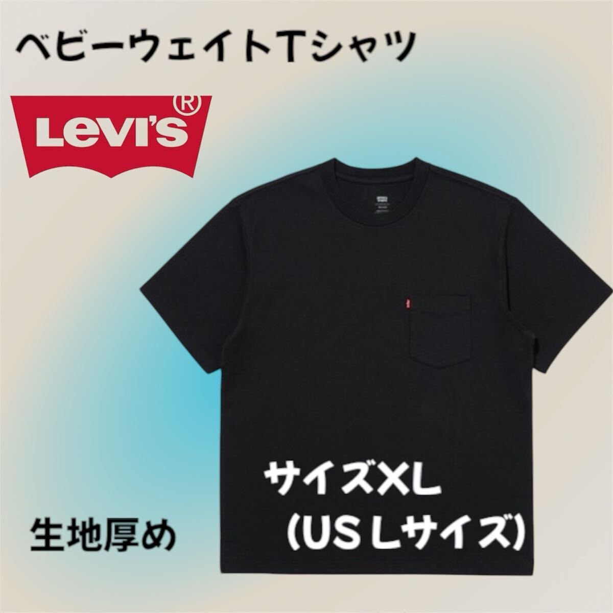 リーバイス ヘビーウェイト ポケット Tシャツ ブラック JAPAN XLサイズ(us Lサイズ)飽きない!ヘタレない!拍卖