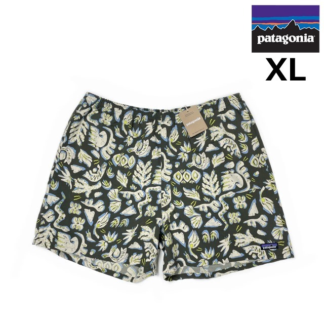 売切り【正規新品】patagonia パタゴニア◆BAGGIES SHORTS-5 バギーズショーツ ショートパンツ US購入 ナイロン(XL)緑 総柄 190124-16拍卖