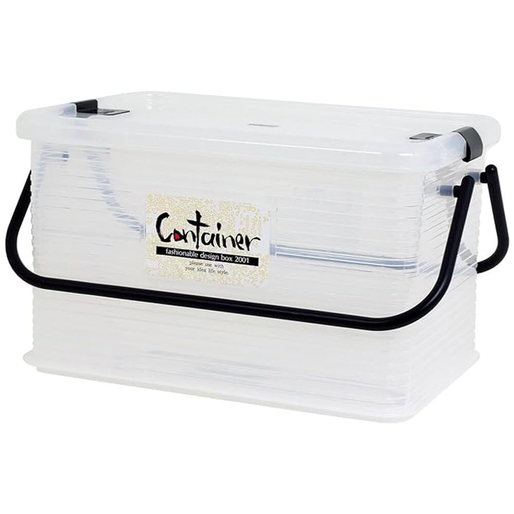 サンコープラスチック コンテナL 幅46.5×高31.5×26.5cm ナチュラルブラック拍卖