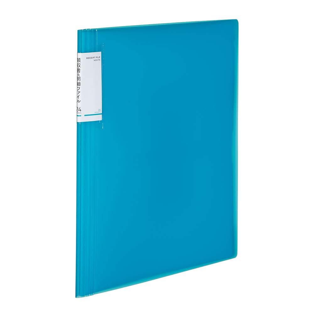 コクヨ ファイル 領収書・明細 ノビータ 固定式 A4 24ポケット ライトブルー ラ-NVR510LB拍卖