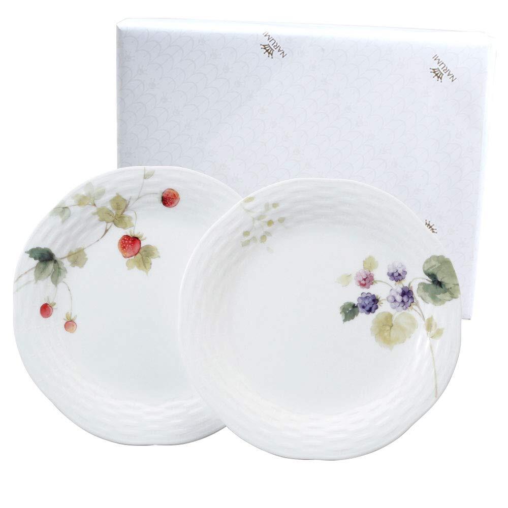 NARUMI(ナルミ) プレート 皿 セット ルーシーガーデン 径20cm ベリー柄 2柄セット おしゃれ かわいい レリーフ 結婚祝い 母の日拍卖