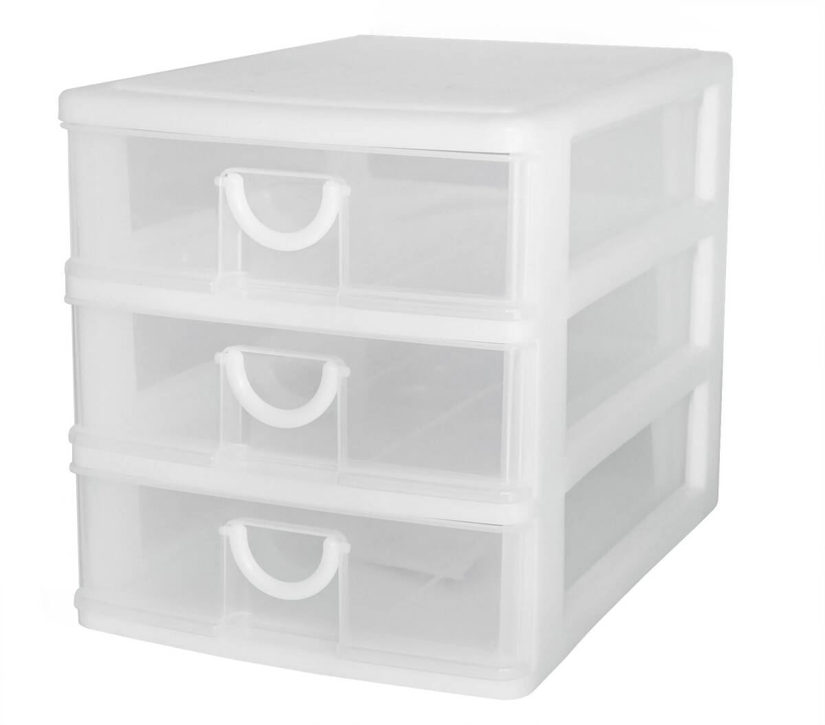 サンコープラスチック 小物収納3段 エルピス 幅25.2×奥35×高28cm ホワイト拍卖