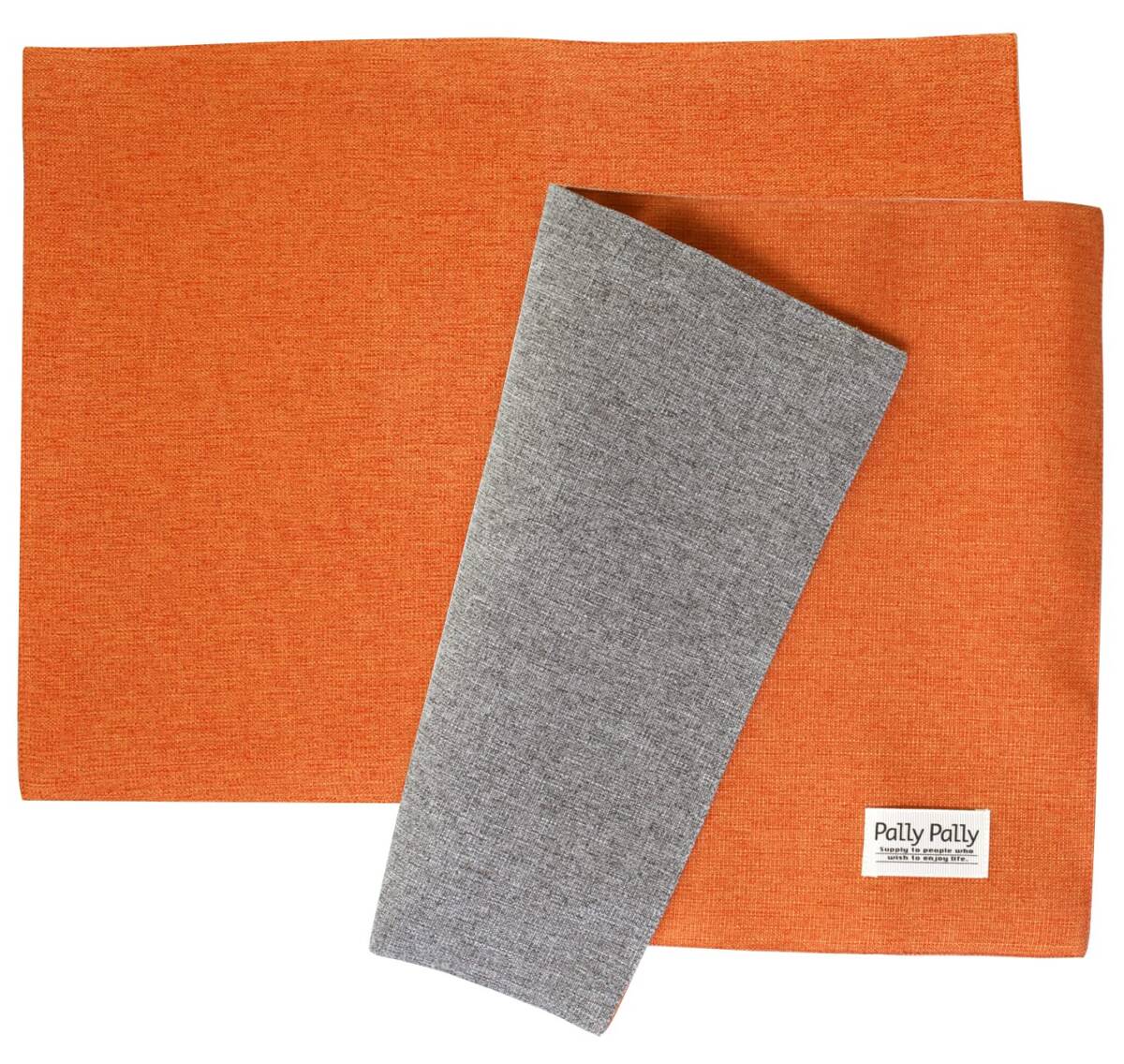 サンベルム(sanbelm) 【2枚組】 卓上 ランチョンマット はっ水 リバーシブル 洗える 40×30cm オレンジ グレー Pally P拍卖
