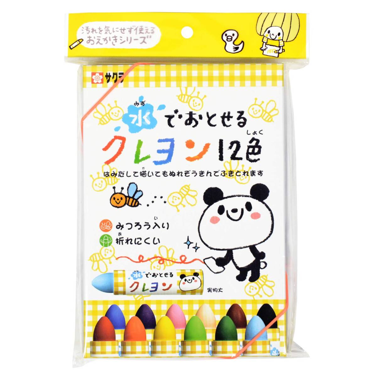 サクラクレパス 水でおとせるクレヨン 12色パック入り WYL12-P拍卖
