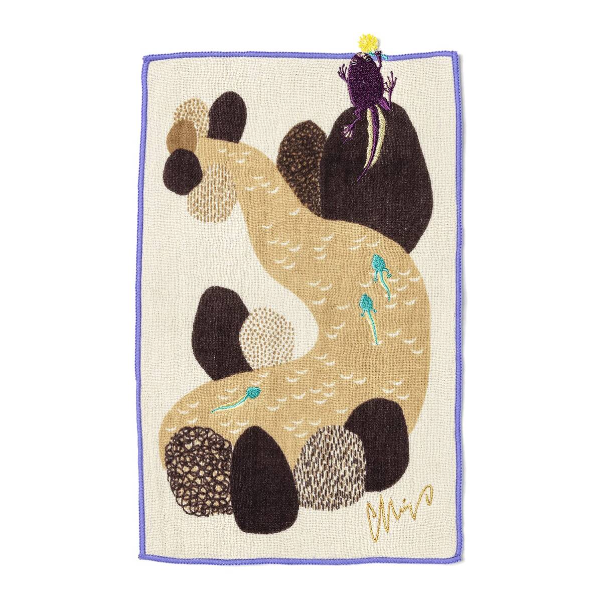 楠橋紋織 【moritaMiW】 ポケットハンカチ 今のところオタマガエル ヴァイオレット 【A-68095-86-BV】拍卖