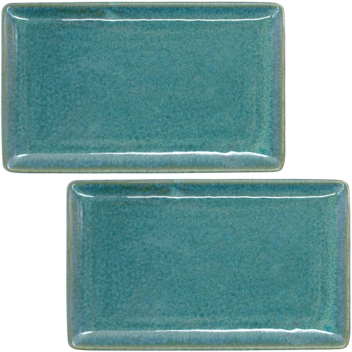 アイトー(Aito) aito製作所 「 ナチュラルカラー 」 長角皿 焼皿 長い 皿 2枚セット 約21×13cm グリーン 緑 美濃焼 食洗拍卖