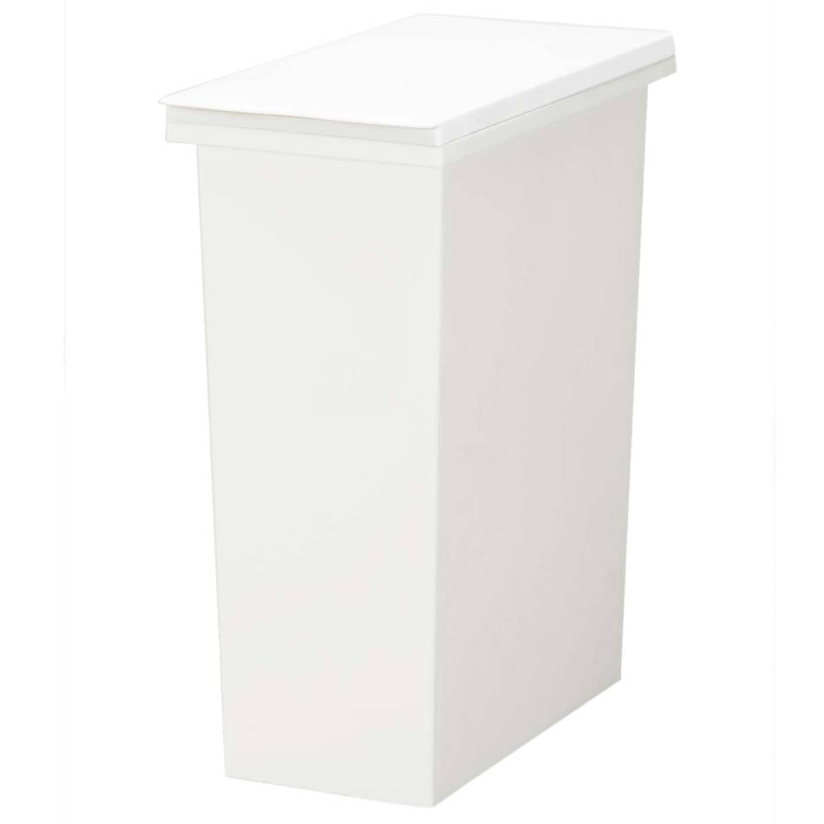 新輝合成 トンボ ユニード ゴミ箱 オープンペール スリム 袋止め付き 20リットル ホワイト 幅18.5×奥行36.5×高さ43.5cm 蓋付拍卖