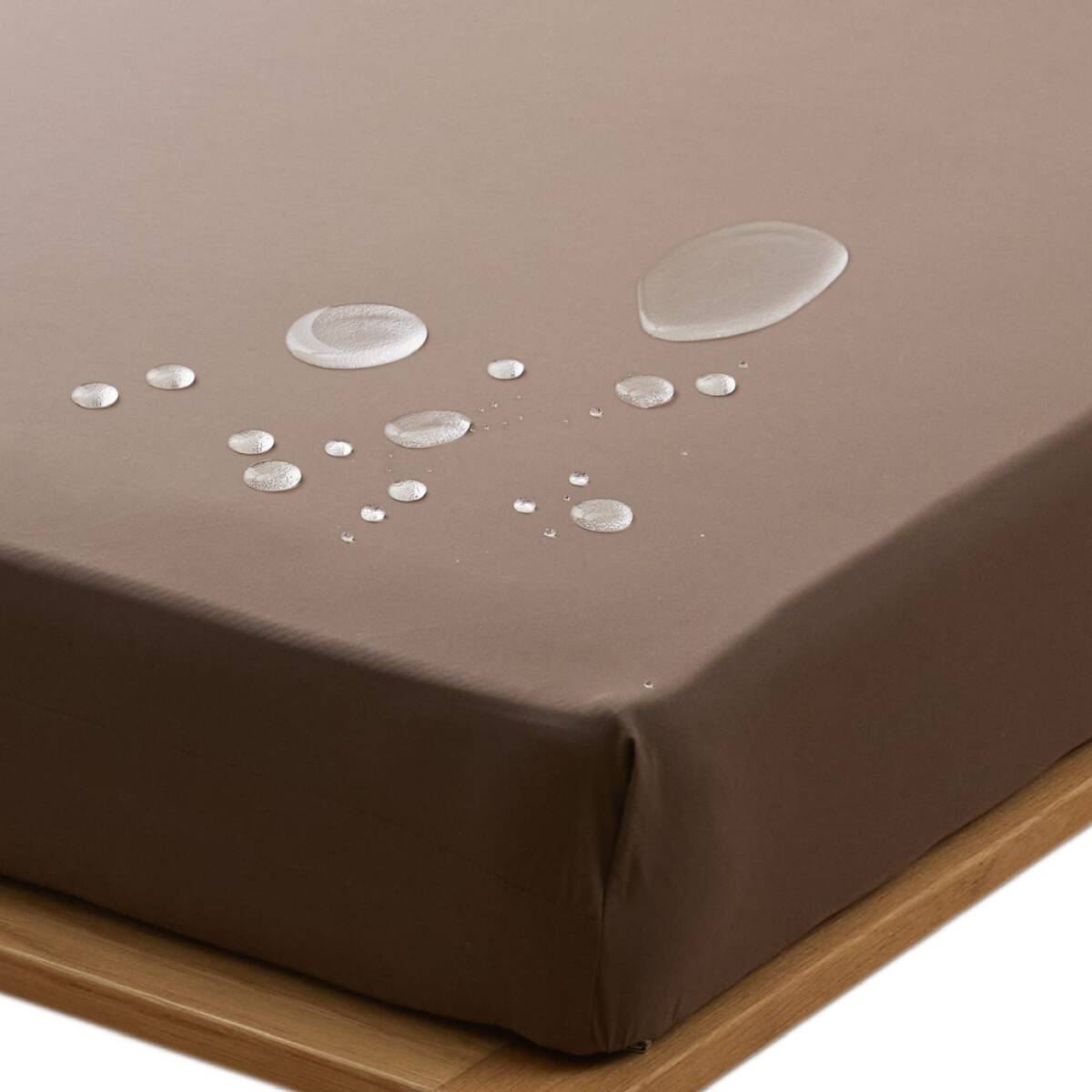 アクア(AQUA) 防水ボックスシーツ ブラウン ダブル 抗菌防臭 ダニ通過ゼロ 防水シーツ マットレスシーツ ベッドカバー NICE GUAR拍卖