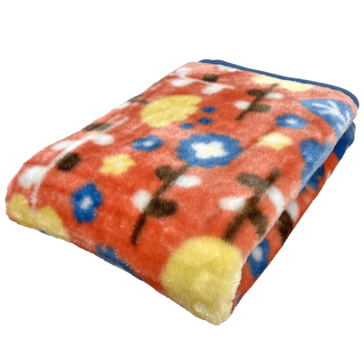 極ぬく あったか ニューマイヤー ひざかけ ポプリII オレンジ 70cm×100cm フランネル 軽量 厚手 秋 冬用拍卖