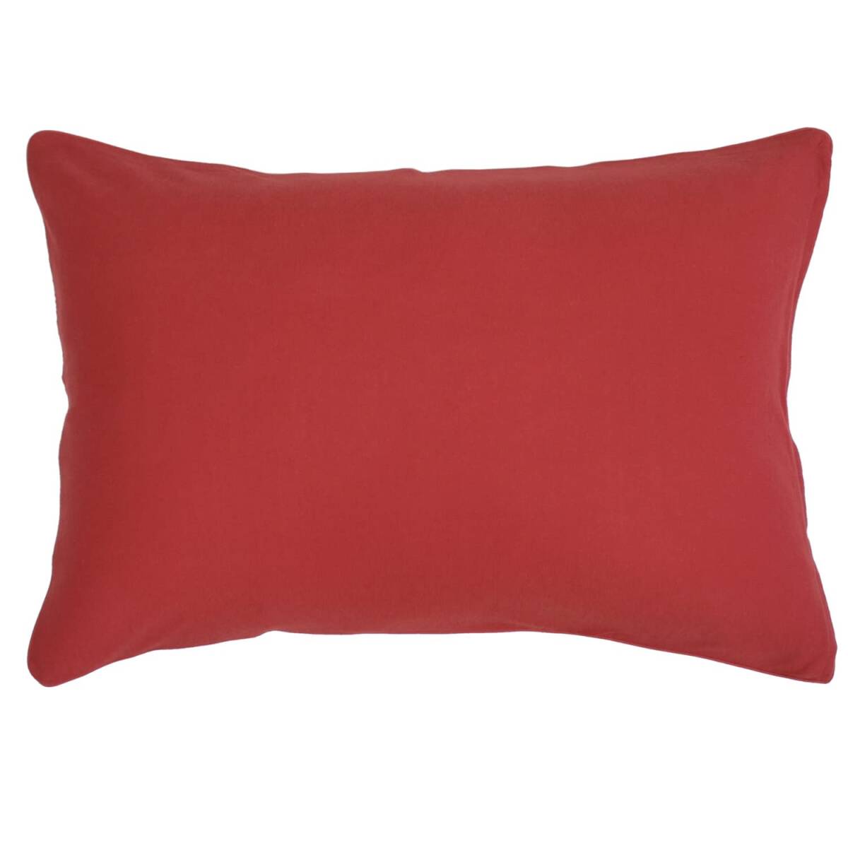 メリーナイト 枕カバー 無地カラー レッド 約43×63cm ファスナー式 まくらが入れやすい 綿100% ニット素材 ピタッと装着 洗える オ拍卖