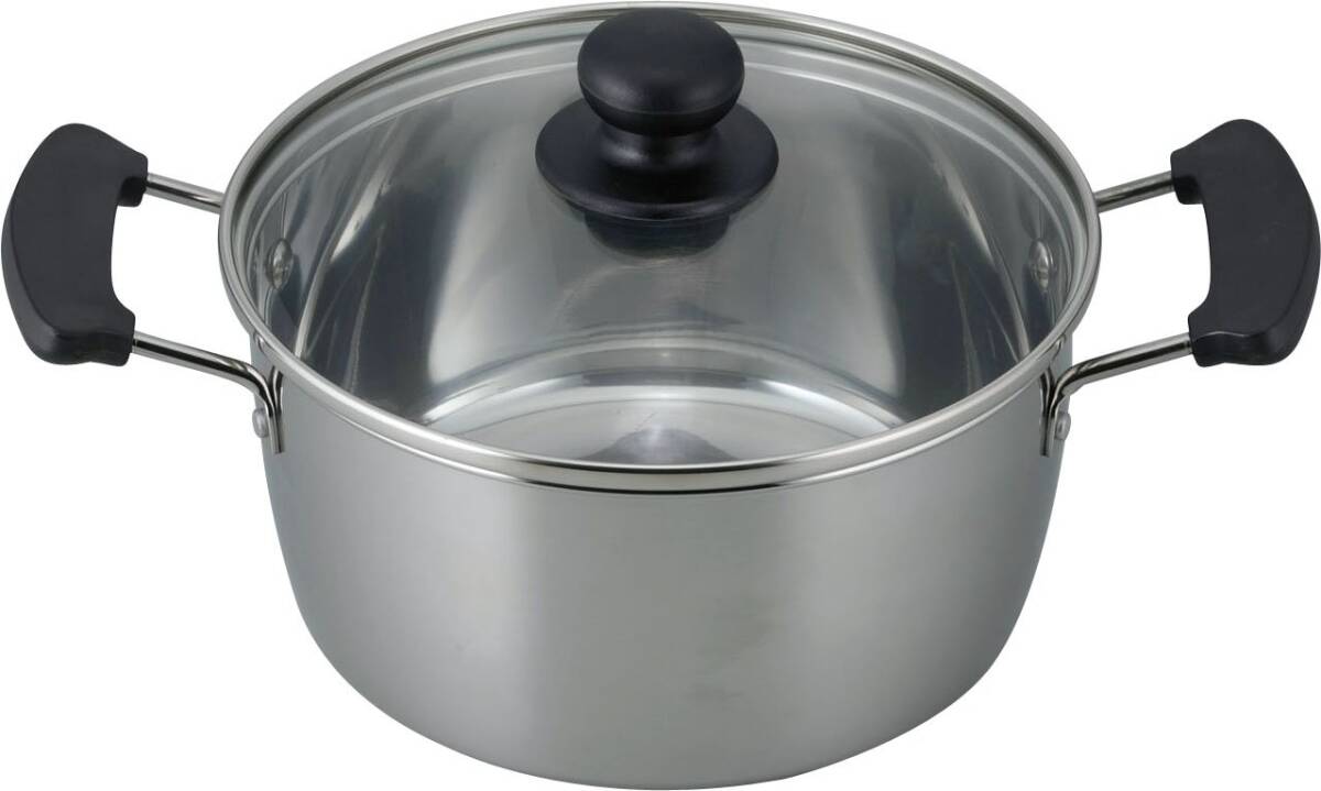 和平フレイズ 両手鍋 煮物 カレー シチュー レシード 20cm IH対応 ガラス蓋付 ステンレス製 RR-6889拍卖