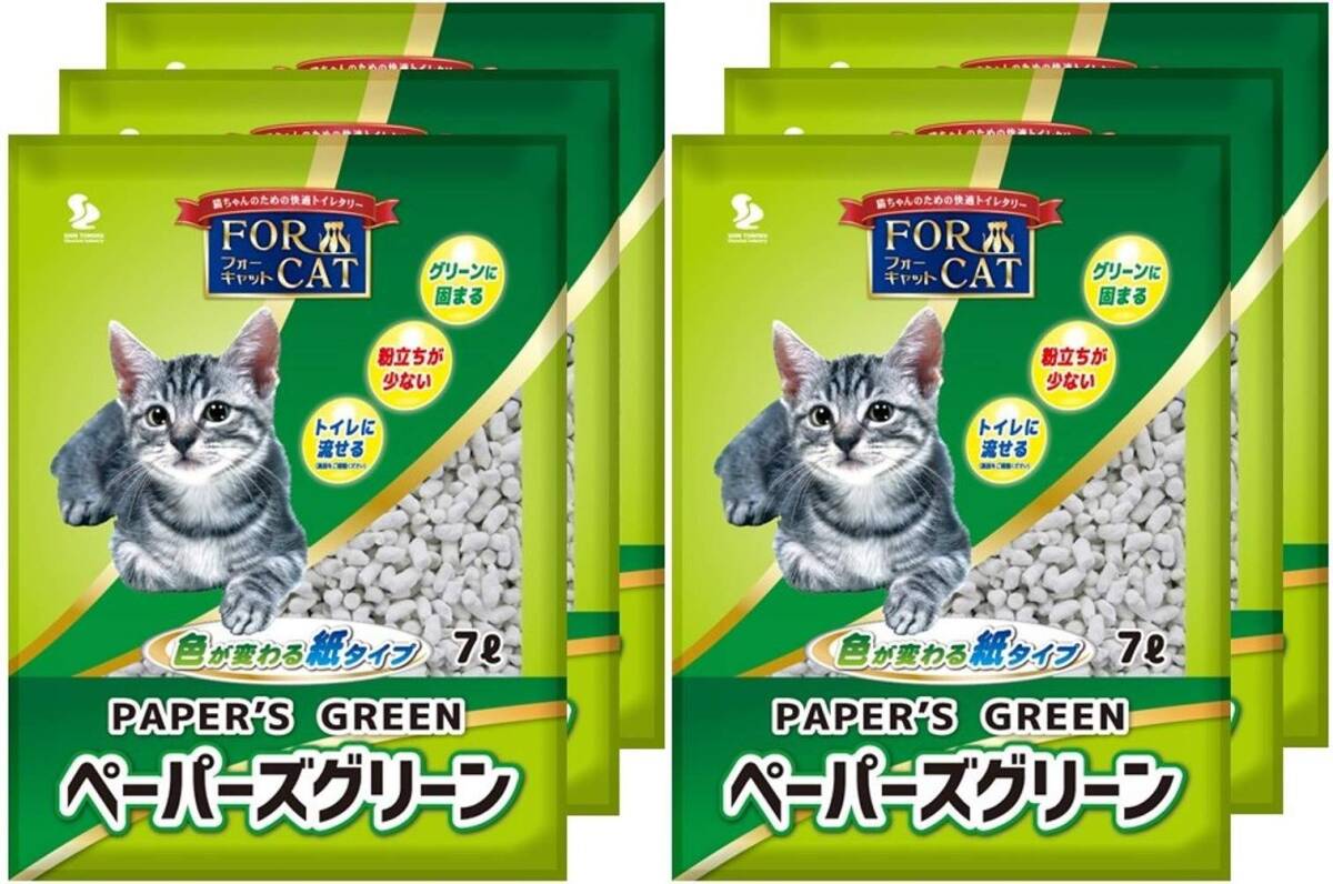 新東北化学工業 猫砂 ペーパーズグリーン 7L×6個 (ケース販売)拍卖