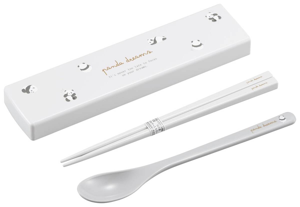 OSK(オーエスケー) カトラリーセット ぱんだ 引きフタコンビ 箸 18cm スプーン 日本製 食洗機対応 抗菌 かわいい おしゃれ 男女兼用拍卖
