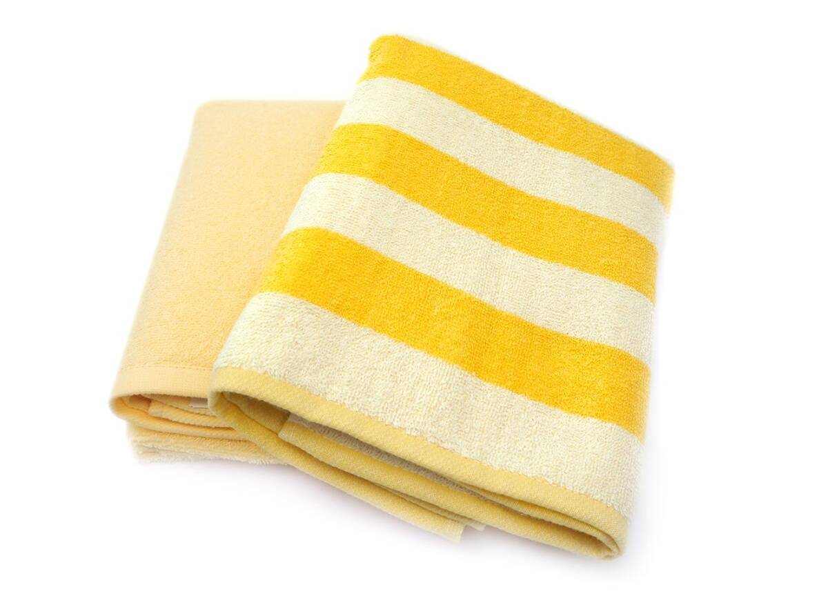 コスギゼン(Kosugizen) ミニバスタオル ボーダー&カラー 2枚セット イエロー拍卖