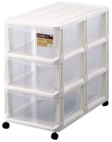 天馬 収納ボックス クリアケース 組立式 押入れ 衣装ケース 押入れ収納ケース 押入れ用 M-303 ホワイト 幅37×奥行70×高さ62.5c拍卖