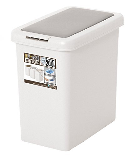 サンコープラスチック 日本製 ゴミ箱 スリムプッシュ 20L ライトグレー拍卖