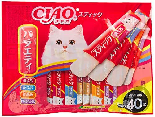 チャオ (CIAO) 猫用おやつ スティック 40本バラエティ 15グラム (x 40)拍卖