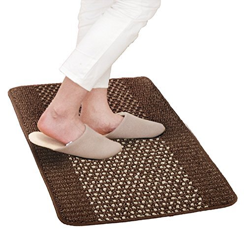 オカ (OKA) 優踏生 洗いやすいキッチンマット ブラウン 約45cm×90cm (洗える 台所マット ロング おしゃれ 日本製 ずれない す拍卖