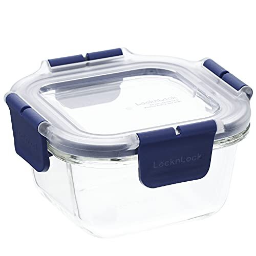 ベストコ ふた付き 耐熱ガラス 保存容器 スクエア 300ml ロック&ロック トップクラス LBG205拍卖