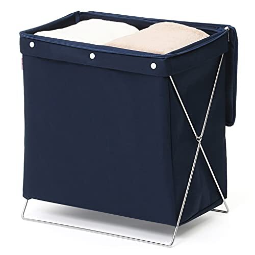 アストロ 収納ケース ネイビー フタ付き ワイヤースタンド サイドワゴン 荷物入れ 折りたためる スリム収納 620-06拍卖