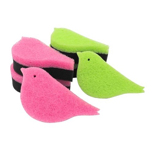 東和産業 キッチンスポンジ 食器用スポンジ キズつけない 6個セット TZ ことりスポンジ 可愛い 黒 業務用 食器洗い拍卖