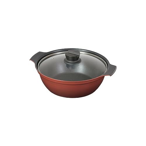 パール金属 鍋 卓上鍋 24cm ガラス蓋付 IH対応 ふっ素加工 3~5人用 旨味 HB-6964拍卖