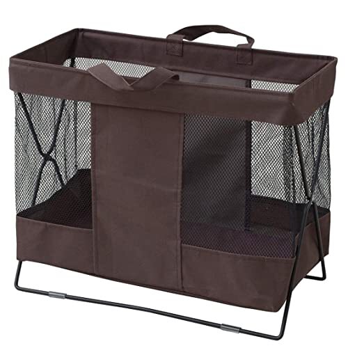 山善(YAMAZEN) 手荷物収納ボックス メッシュバスケット(幅45.5 奥行25cm) ブラウン HTB-M(BR)拍卖