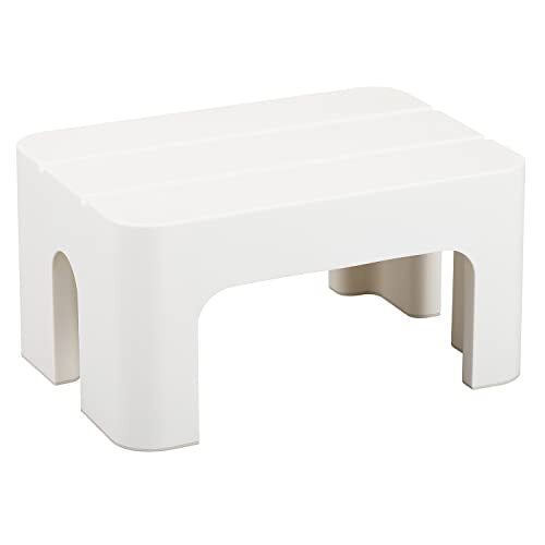 サンカ 踏み台 昇降ステップ台 ホワイト S 高さ20cm 広い足のせ部分と滑り止め加工 インテリアになじむおしゃれでかわいい丸いフォルム 耐拍卖