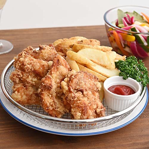 アーネスト 【日本製】 ざる 網 (油切り 水切り)25cm 油切り皿 盛付網 蒸し皿 (逸品物創 お皿のざる) 大手飲食店愛用ブランド A-77拍卖