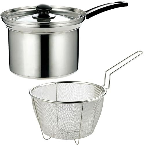 カクセー ザル付き 片手鍋 深型鍋 18cm ガスコンロ HI対応 軽量 ガラス蓋 ステンレス製 サビにくい 四季彩 しきさい FSC-05 シ拍卖
