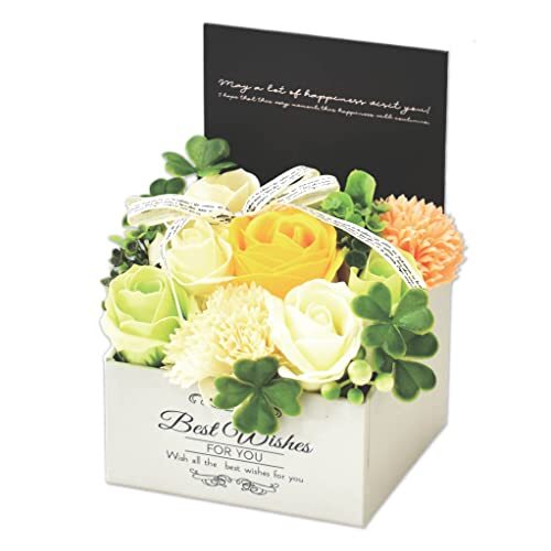 ポピー名古屋 ソープフラワー 造花 花束 ギフト シャボンフラワー MK-008 オレンジ BOX ほのかな香り 石けん素材で作られたお花 バラ拍卖