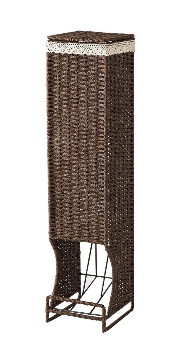 ミズムジャパン トイレ収納 ダークブラウン 約14×14×62cm拍卖