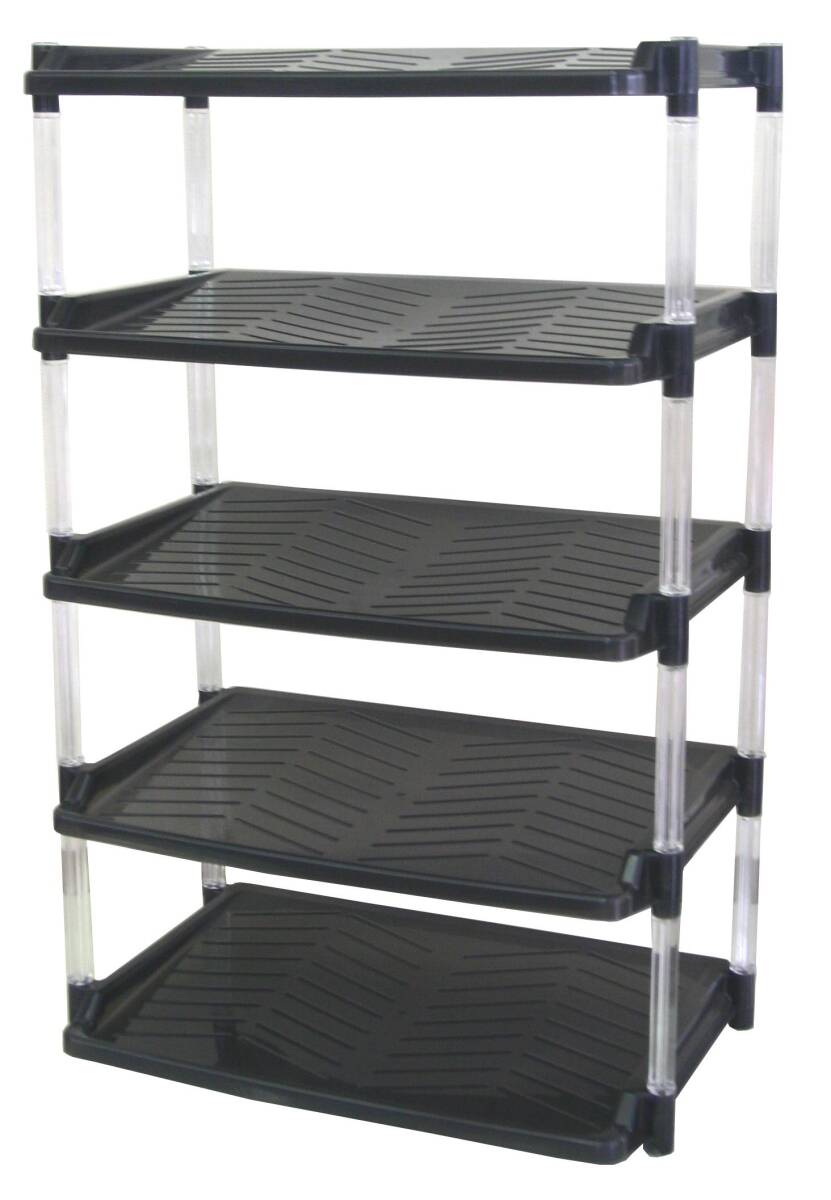 平和工業(Heiwa Kougyou) シューズラック クリスタル ワイド 5段 グレイ拍卖