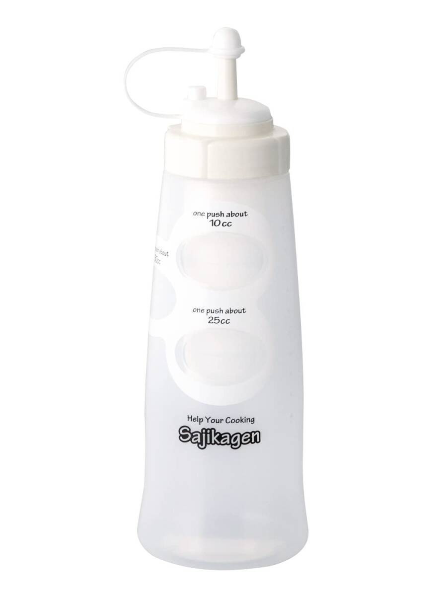 台和 調味料ボトル ドレッシングボトル 600ml ホワイト 目盛り付き ワンプッシュ 10cc 25cc 30cc 日本製 調味料入れ さじか拍卖