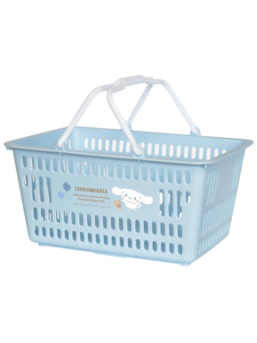 錦化成 収納ケース かご 小物入れ バスケット シナモロール ブルー 約26.3×19.3×13.5cm おもちゃ ジム サウナ スパバッグとし拍卖