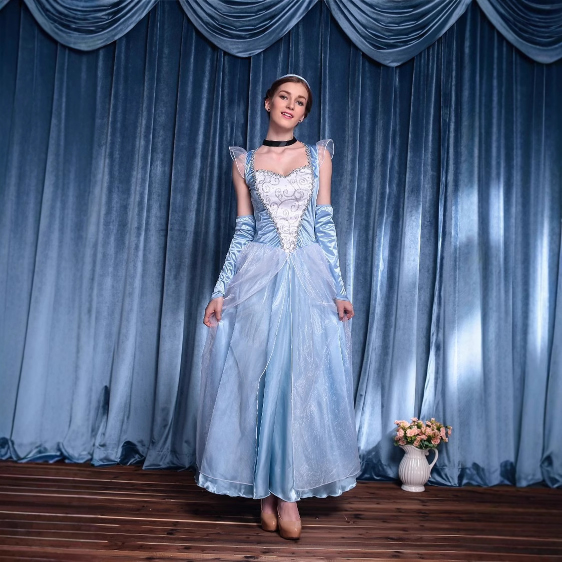 新入荷人気推薦 シンデレラ風 ドレス レディース ハロウィン コスプレ プリンセス コスチューム 変装 衣装 仮装拍卖