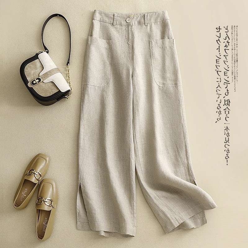 新入荷春夏お色選択可 ワイドパンツ レディース きれいめ リネン パンツ フレア ワイドパンツ ウエストゴム 麻混 涼しい ボトムス 麻の色拍卖