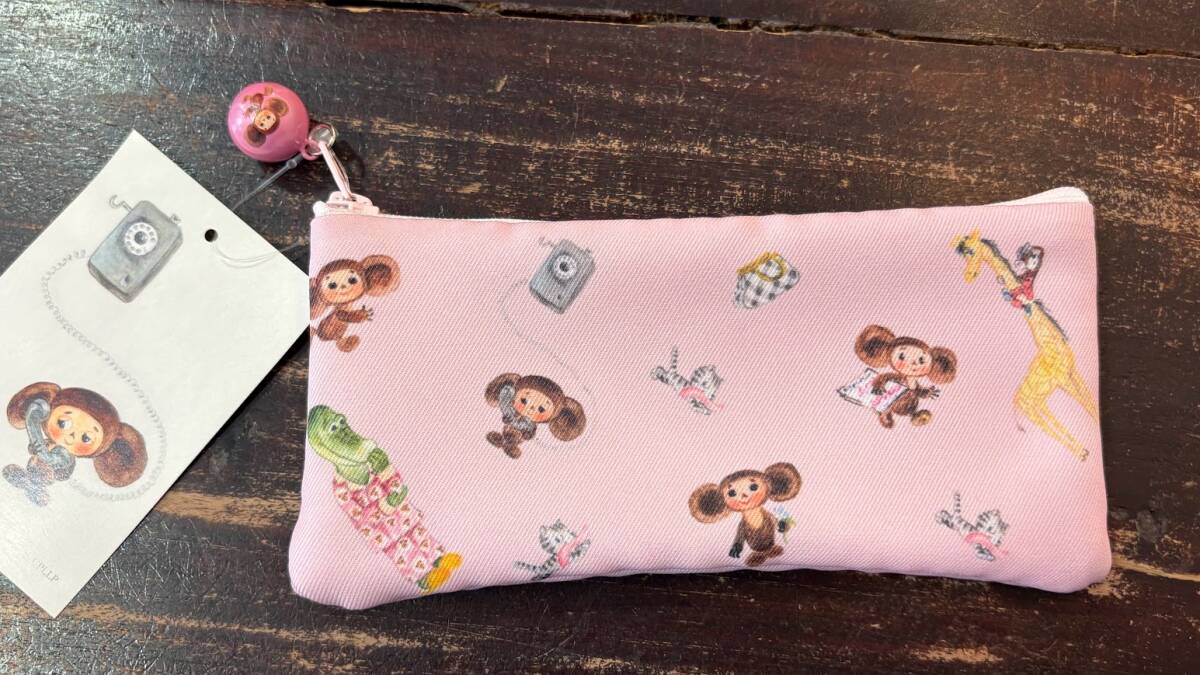 ★チェブラーシカ 水琴鈴付ソフトメガネポーチ ピンク★メガネケース拍卖