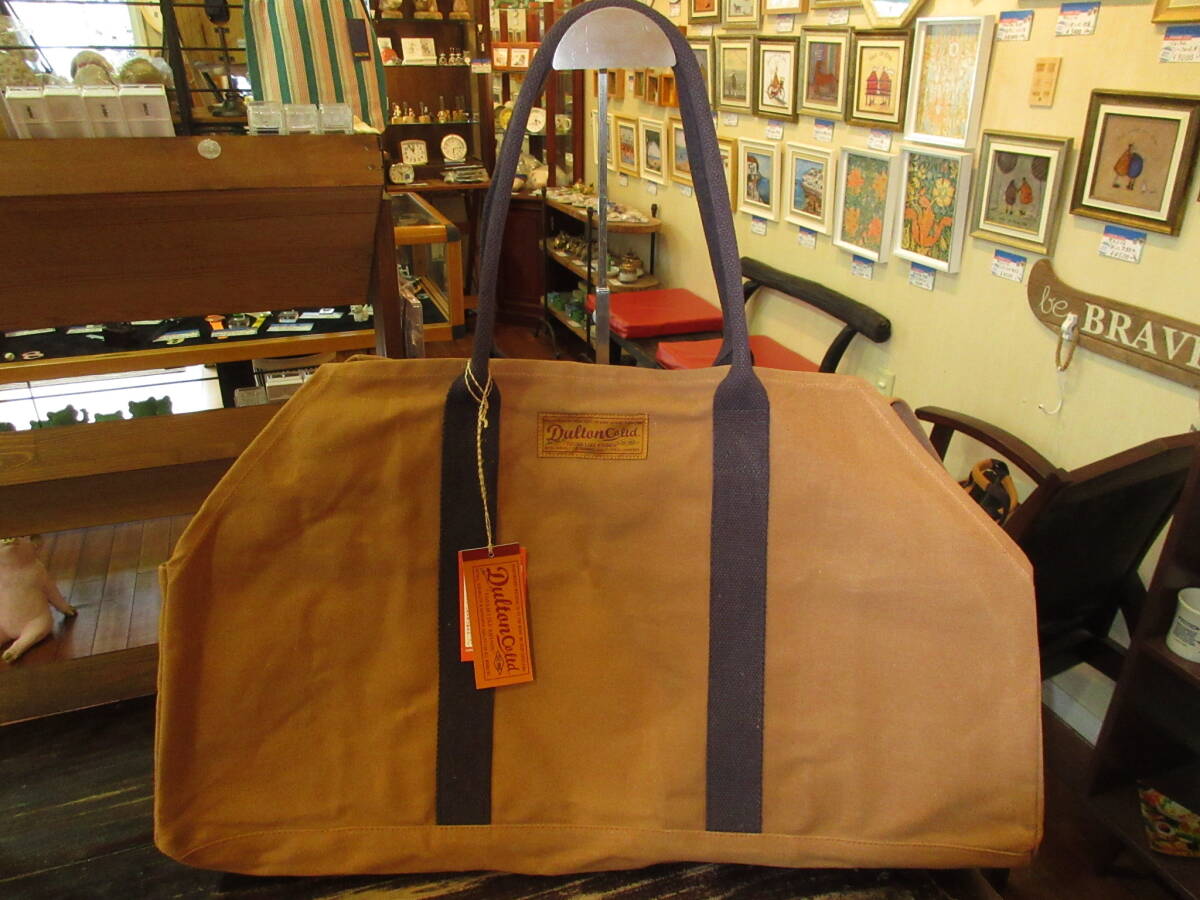 ★DULTON (ダルトン) ワックス キャンバス ログ バッグ キャメル WAX CANVAS LOG BAG CAMEL★キャンプ 薪入れ拍卖