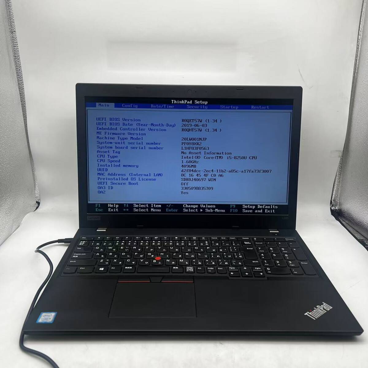 Lenovo/L580/i5-8250U/メモリ 4GB/15.6インチ/1拍卖