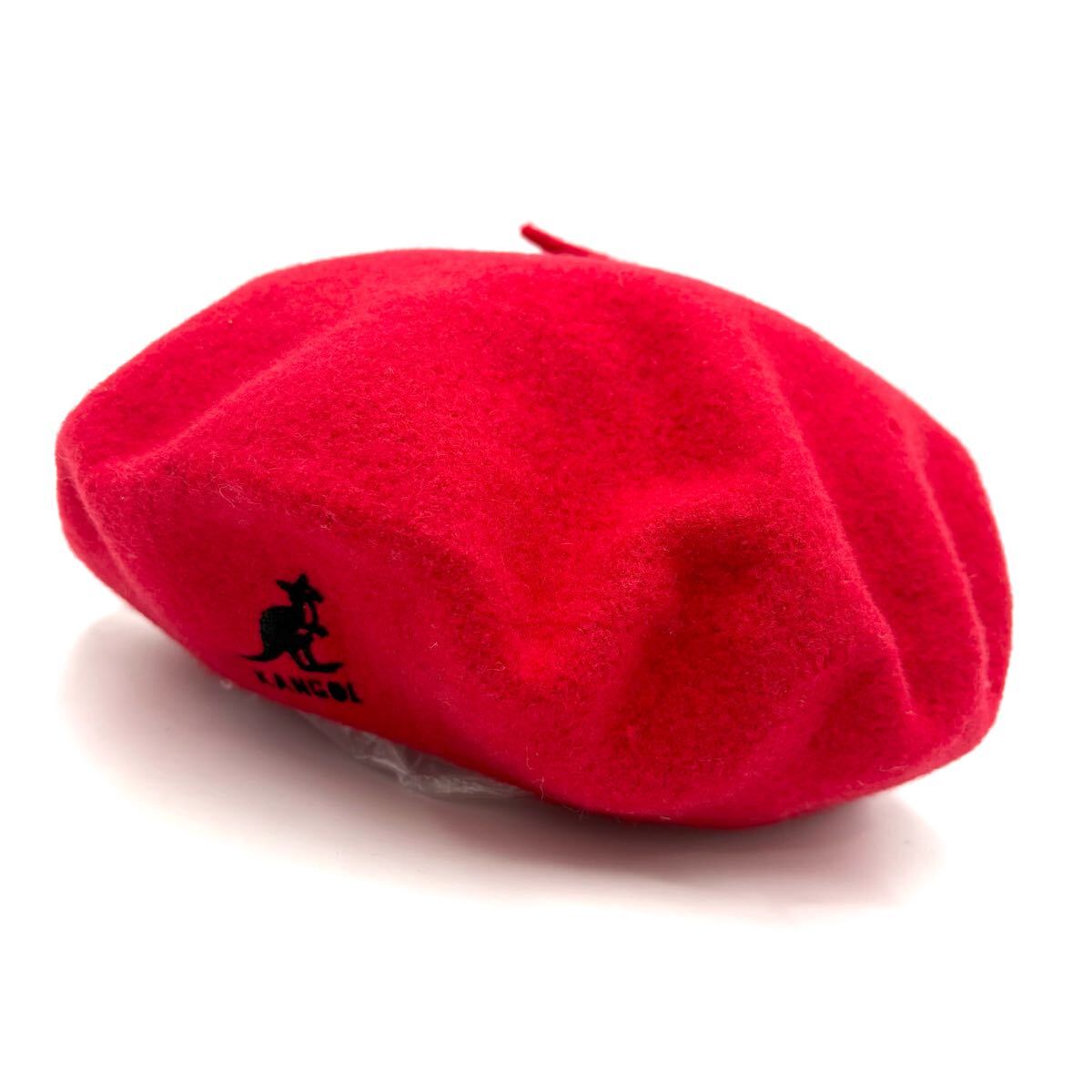 ■ 英国製 '希少 90's ビンテージ' KANGOL カンゴール PURE VIGIN WOOL100% ロゴ刺繍 ハンチング ベレー帽 服飾 小物 帽子 レッド系拍卖