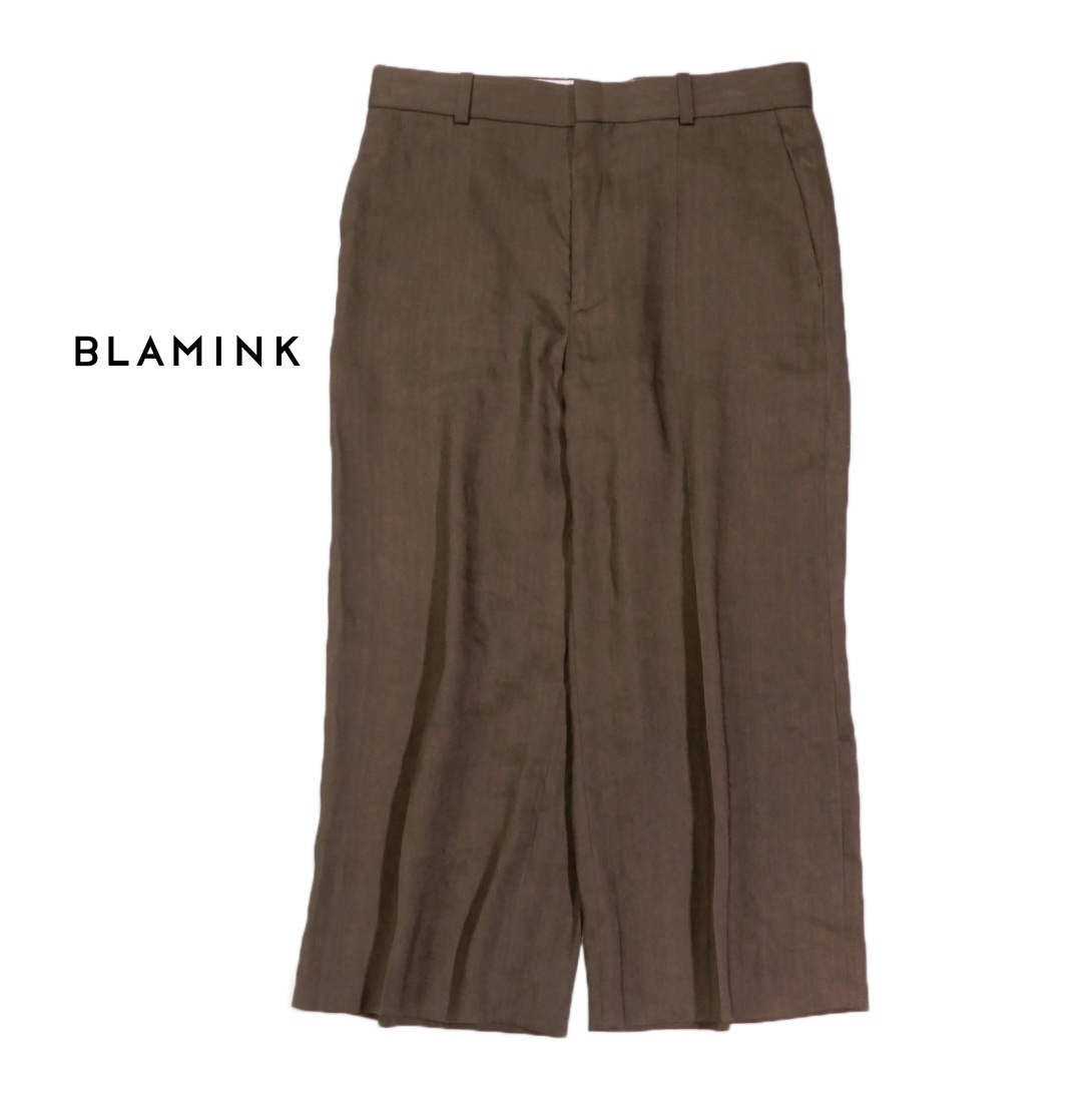 BLAMINK ブラミンク リネン クロップド パンツ 36 DRAWER 拍卖