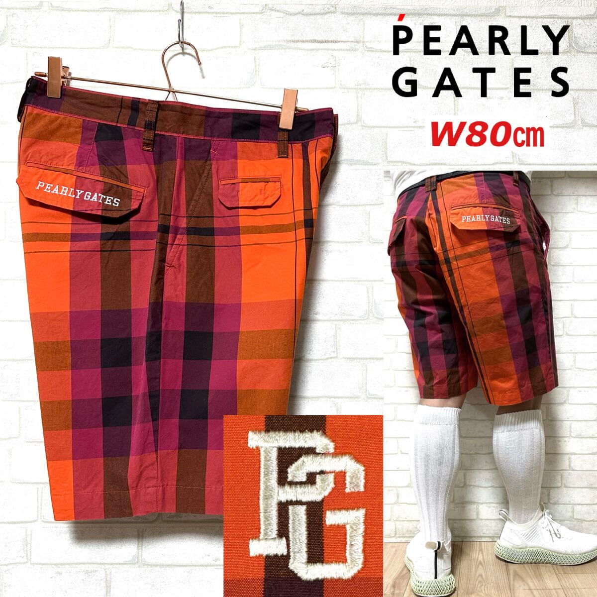 PEARLY GATES パーリーゲイツ チェック柄ショートパンツ ハーフパンツ拍卖