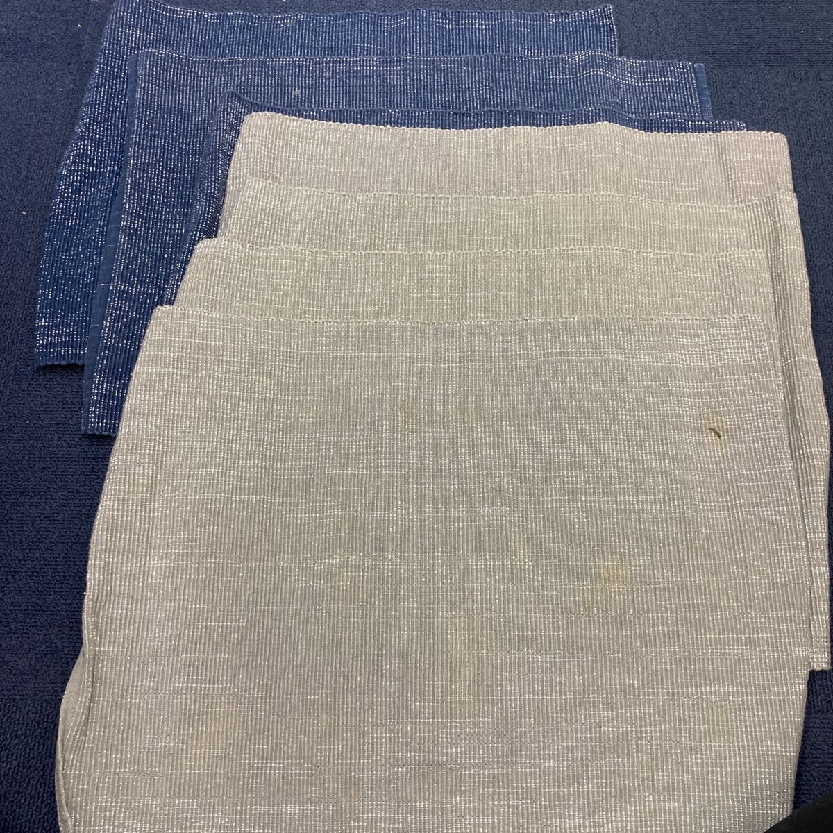 38376 0616Y フランフラン Franc franc ランチョンマット ネイビー×3 グレー×4 シミあり拍卖