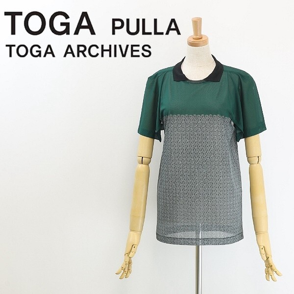 美品◆TOGA PULLA トーガ プルラ ペイズリー柄 シアー デザインスリーブ トップス 1拍卖
