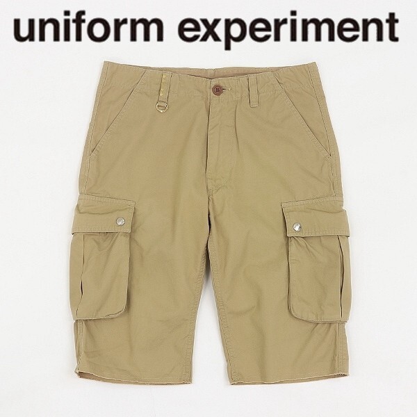 ◆uniform experiment ユニフォームエクスペリメント コットン カーゴ ハーフ パンツ ベージュ 1拍卖