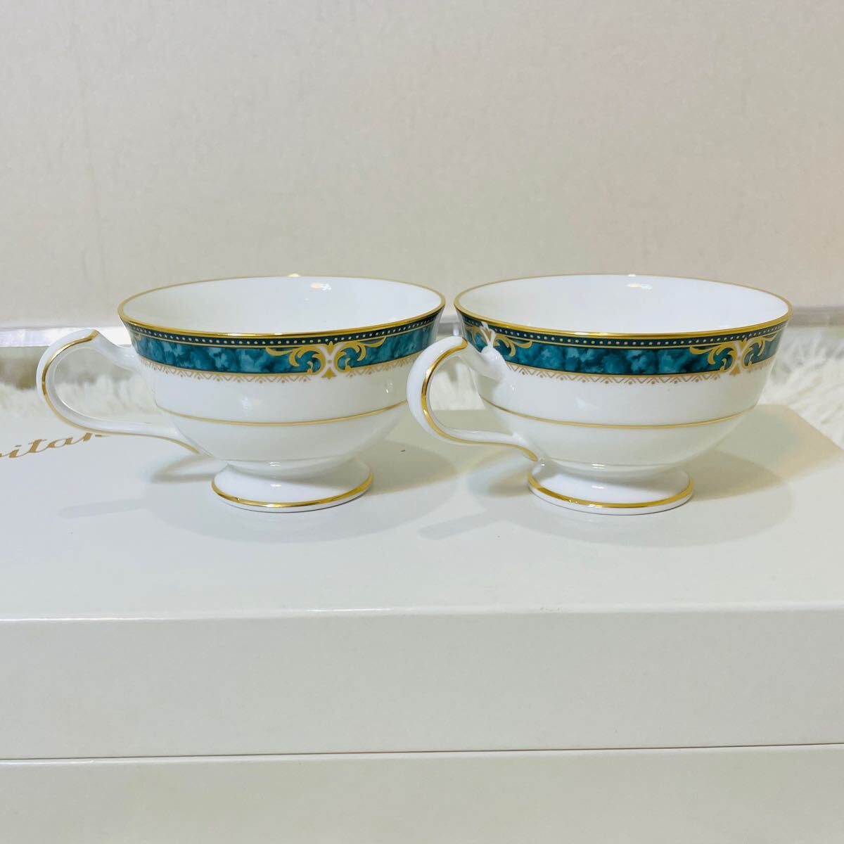 Noritake ノリタケ ボーンチャイナ ティーカップペアセット エセックスコーデ 新品拍卖